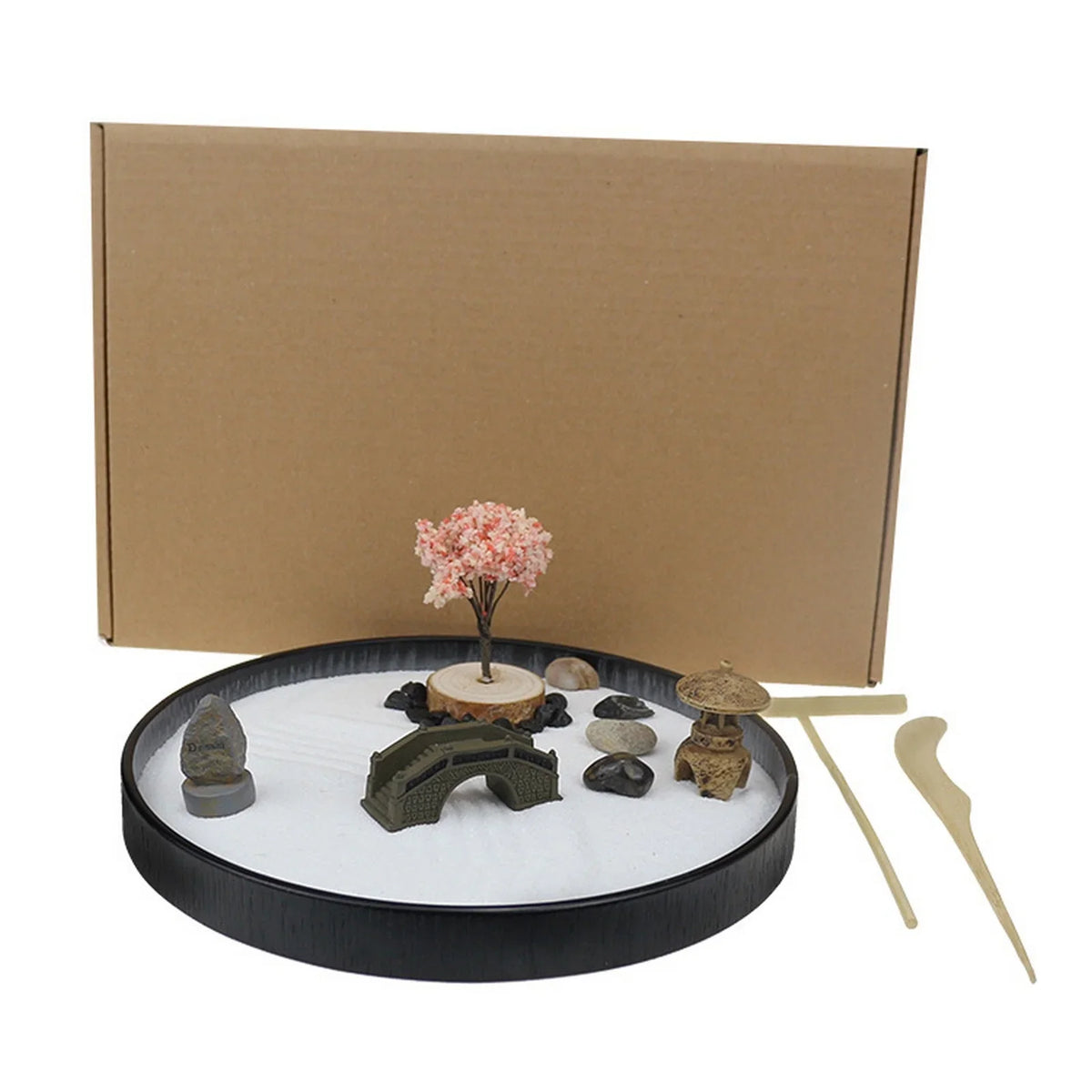 Mini Zen Garden Circular Design - Japanese Meditation Kit 24x24cm | Buddhive