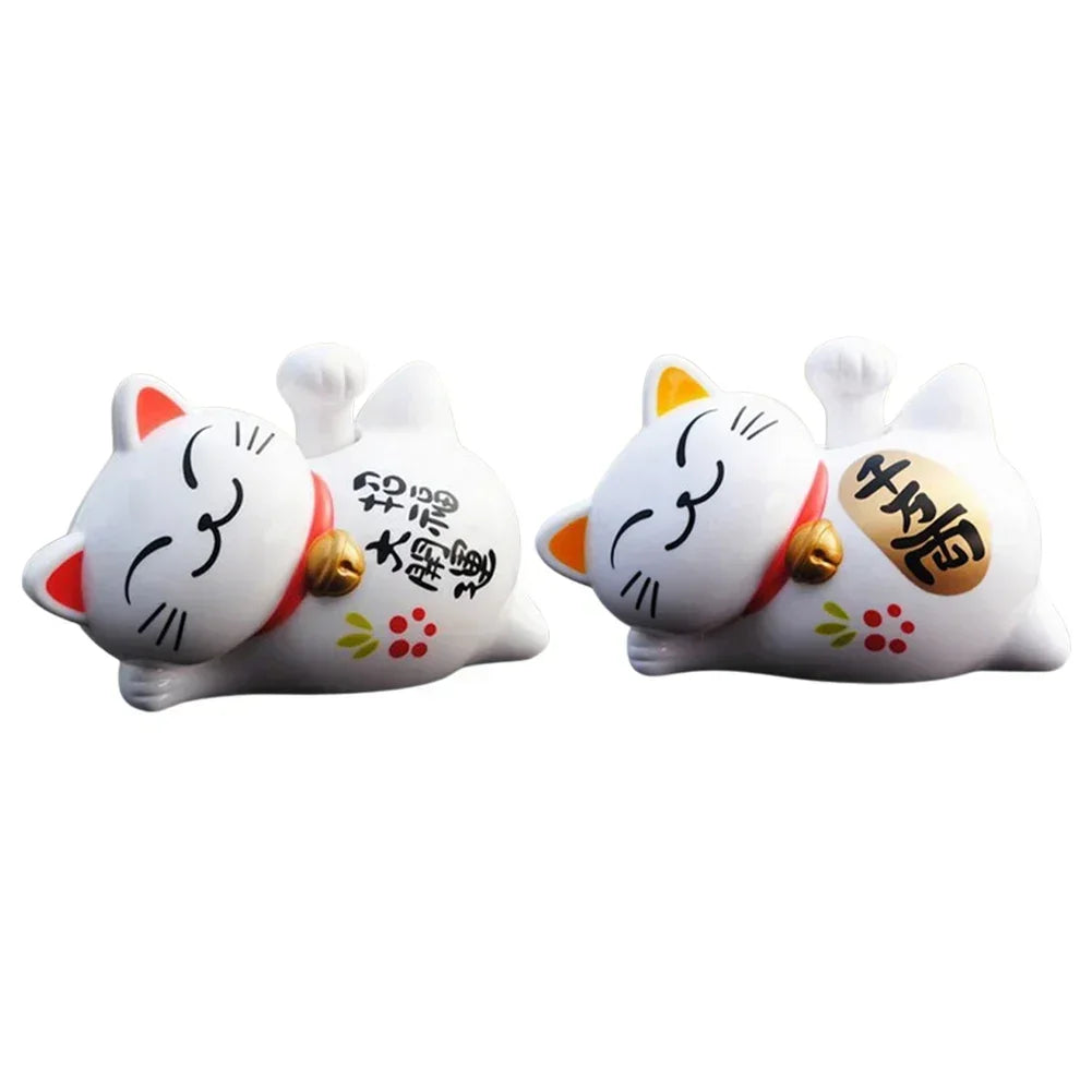 Solar Maneki Neko Lucky Cat - Feng Shui Waving Fortune Cat - Japanese Decor | Buddhive
