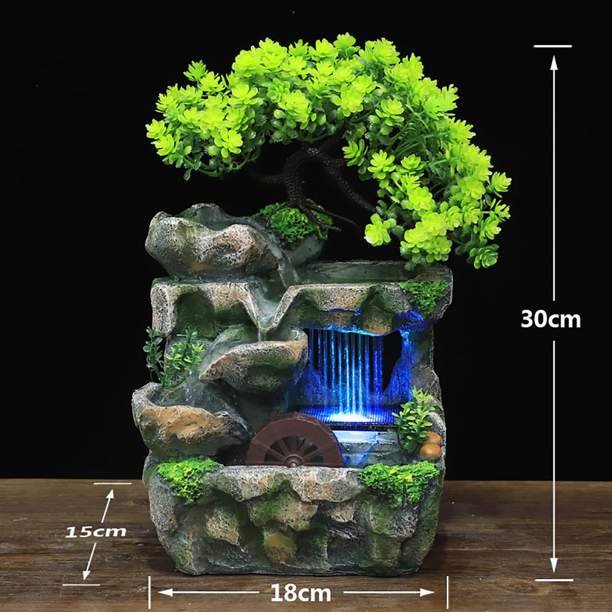 Zen Water Fountain Indoor LED Tabletop - Paradise Corner Relaxation Decor | Buddhive