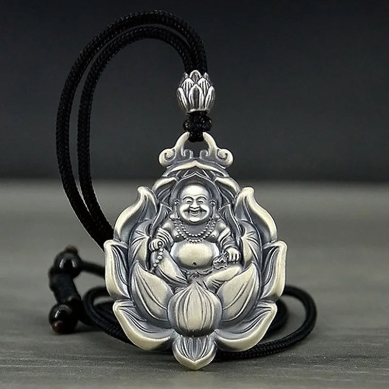 Buddhist Amulet Pendant Silver - Copper Alloy Geometric Protection Charm | Buddhive