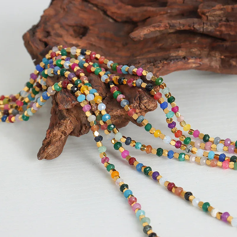 Multicolor Gemstone Necklace Natural Stone Beaded - Chakra Healing & Meditation Jewelry | Buddhive