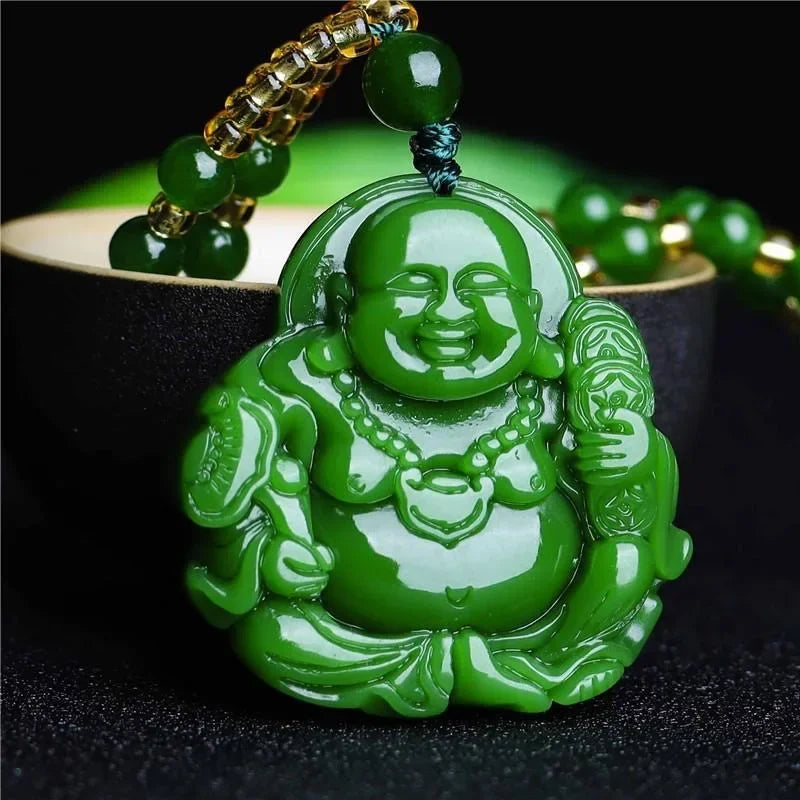 Jade Buddha Pendant Necklace - Authentic Carved Stone Buddhist Jewelry | Buddhive