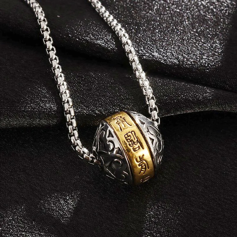 Spinning Om Pendant Necklace - Buddhist Copper Rotating Mantra Jewelry | Buddhive