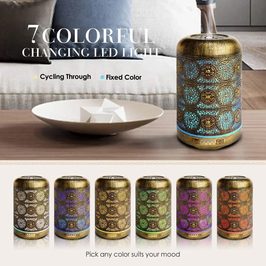 Essential Oil Diffuser Buddhist Ultrasonic Aromatherapy 240ml - Metal & ABS Design | Buddhive