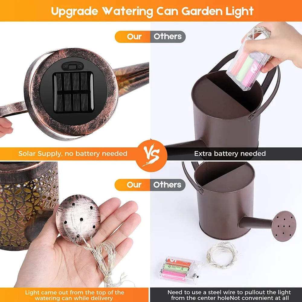 Solar Watering Can Garden Light - LED Zen Decor Outdoor Lamp with Stake | Buddhive