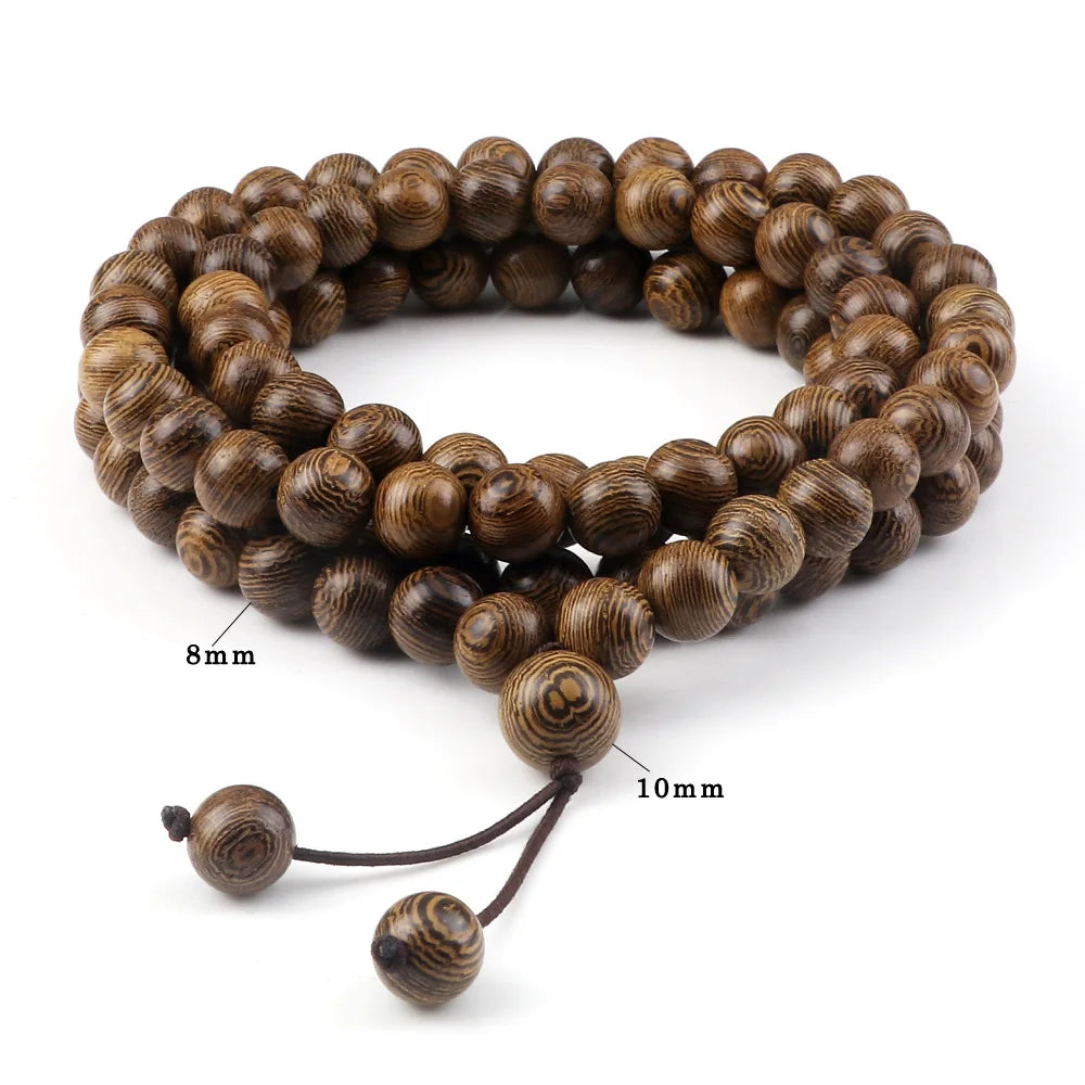 Tibetan Mala Necklace Natural Wood Beads 108 - Prayer Meditation Japa Mala | Buddhive