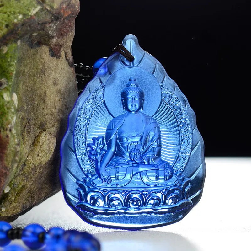 Blue Buddha Pendant Glass Necklace - Spiritual Jewelry for Men & Women | Buddhive