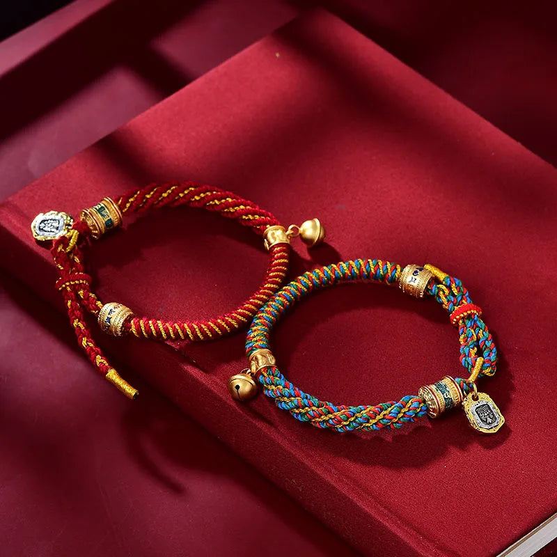 Tibetan Woven Bracelet Manjusri Thangka - Handmade Buddhist Wisdom Jewelry | Buddhive