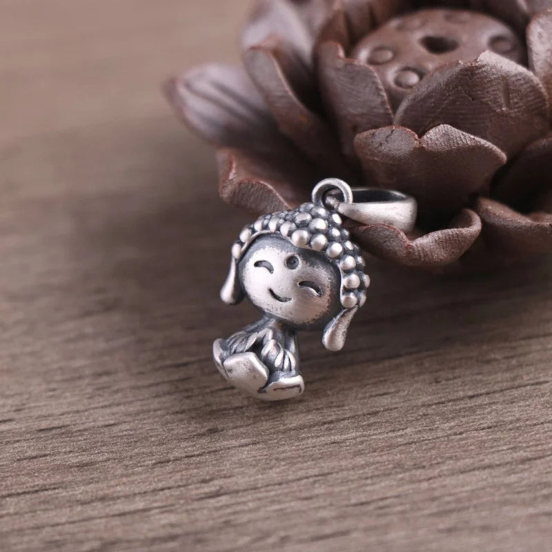 Tibetan Buddha Pendant - 925 Sterling Silver Small Buddha Necklace | Buddhive