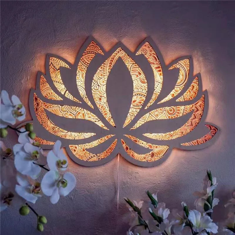 Lotus Wall Lamp LED - Zen Meditation Lighting for Bedroom & Sacred Space | Buddhive