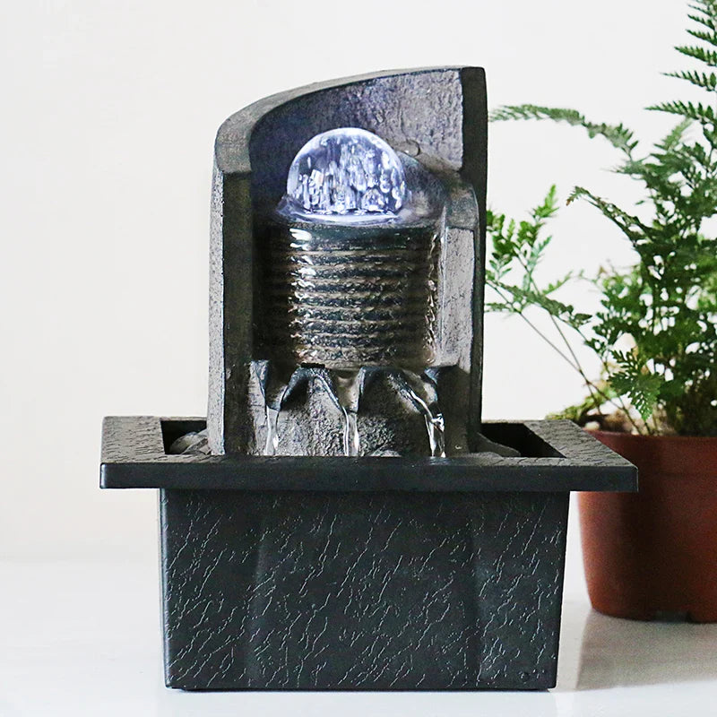 Zen Fountain Resin Water Feature - Buddha Tabletop Decor for Home & Office | Buddhive