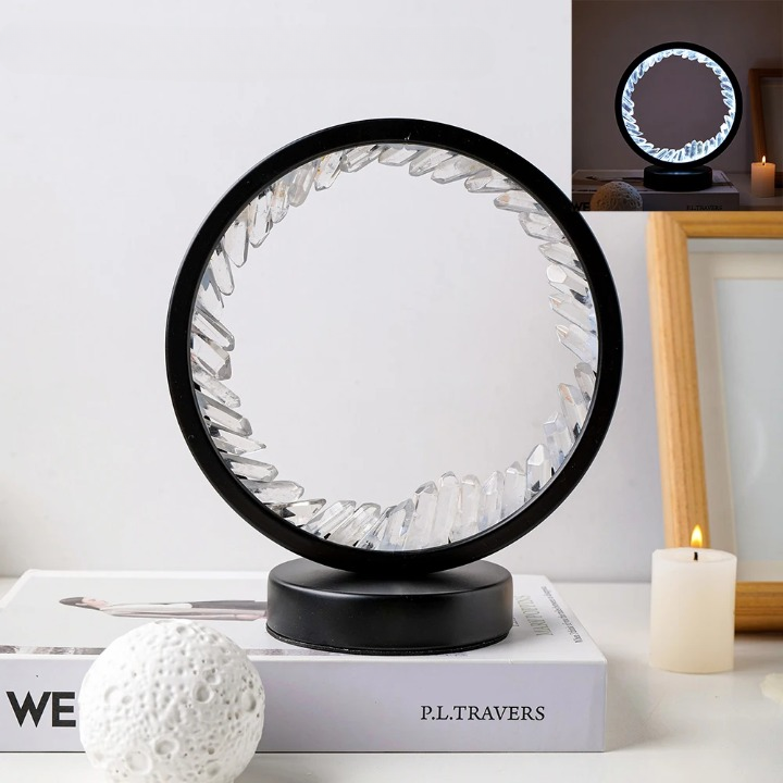 Natural Stone Lamp Rechargeable - Zen LED Bedside Light for Meditation & Feng Shui Decor | Buddhive