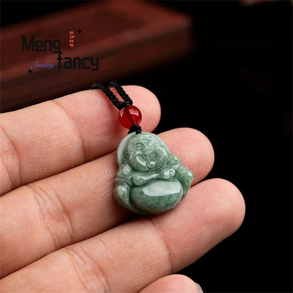 Jade Buddha Pendant Double Relief Carved Necklace - Authentic Buddhist Jewelry | Buddhive
