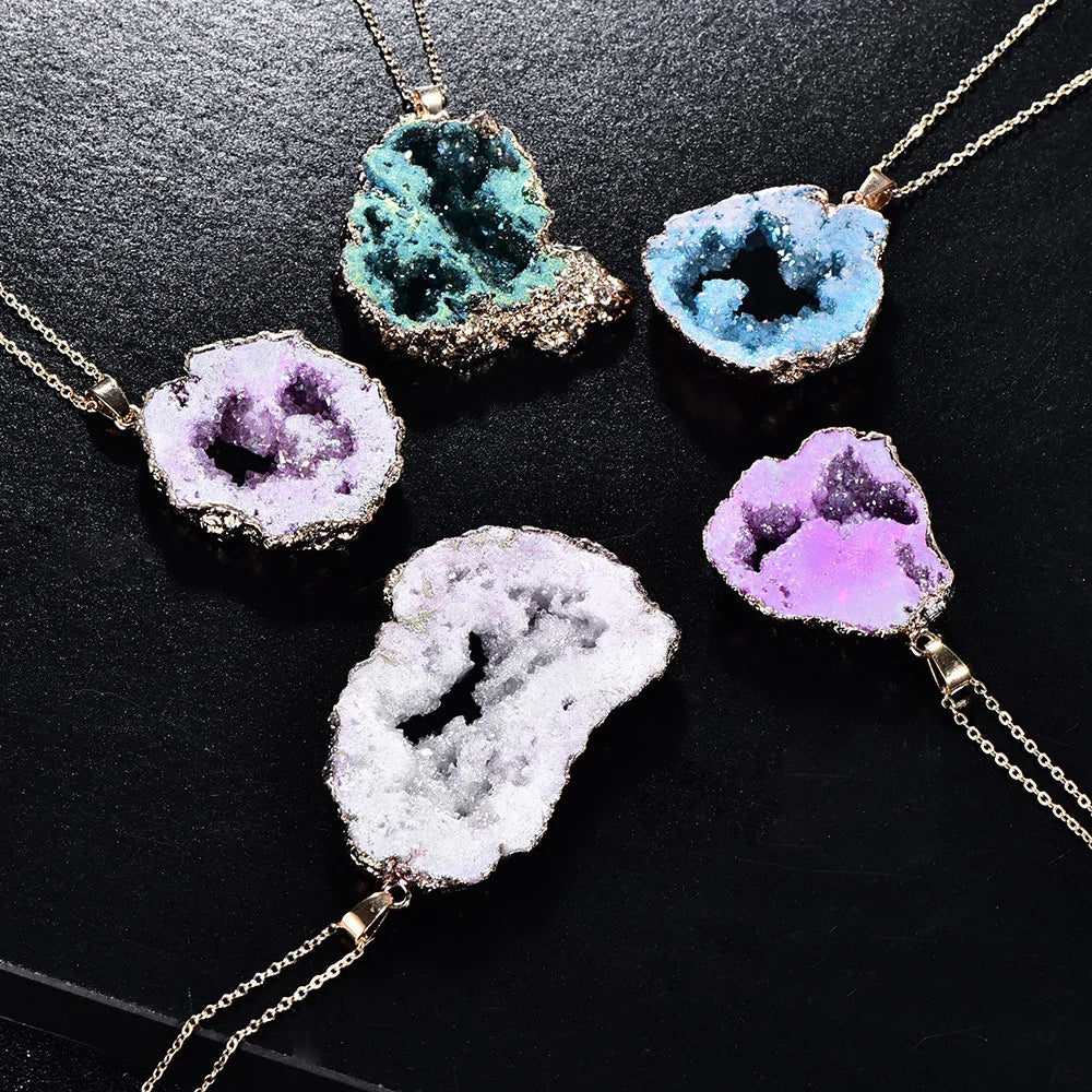 Raw Agate Stone Necklace - Natural Gemstone Buddhist Jewelry for Balance & Grounding | Buddhive