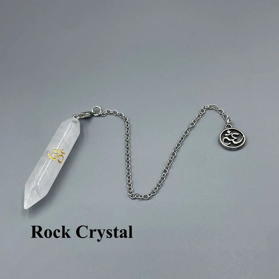 Dowsing Pendulum Natural Stone with OM Symbol - Crystal Divination Tool for Reiki & Energy Work | Buddhive