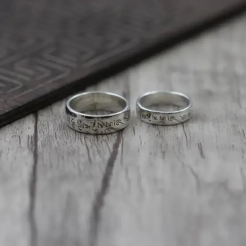 Tibetan Silver Ring - Handcrafted Buddhist Sterling Silver Band | Buddhive