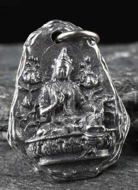 Buddhist Amulet Necklace Sterling Silver - Good Luck Charm Pendant | Buddhive