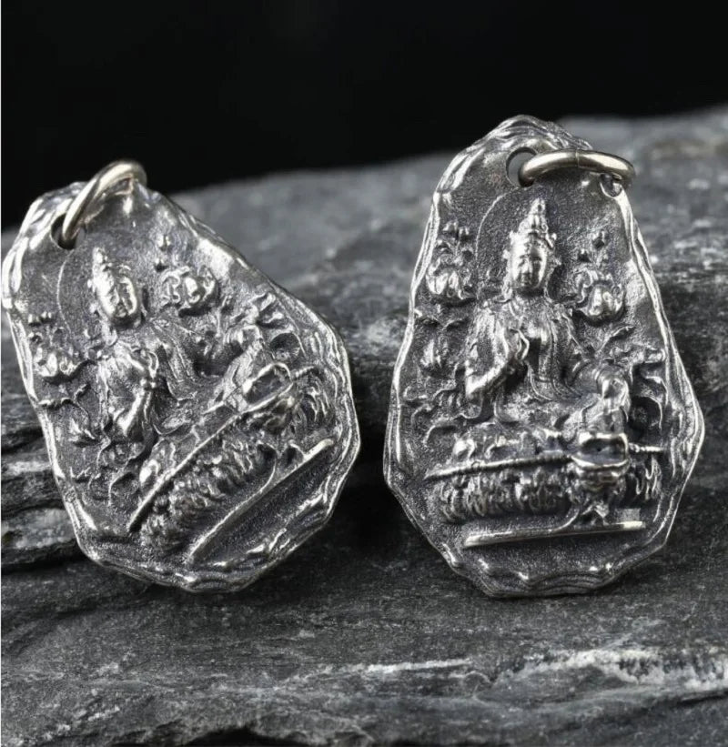Buddhist Amulet Necklace Sterling Silver - Good Luck Charm Pendant | Buddhive