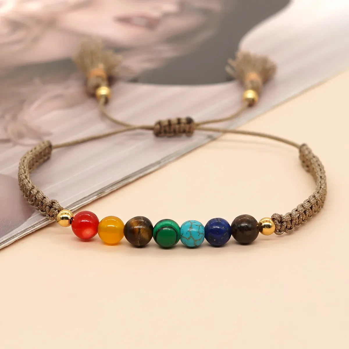 7 Chakra Bracelet Braided Rope - Buddhist Energy Balance Jewelry - Unisex | Buddhive