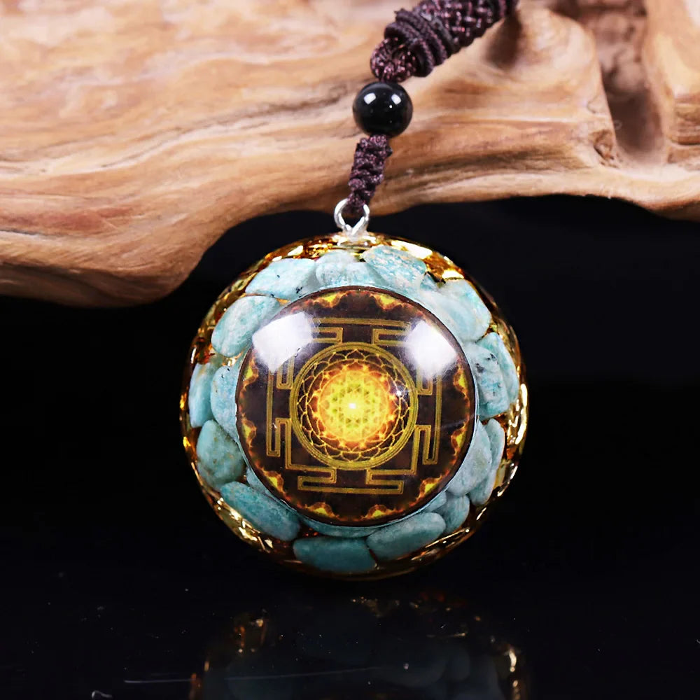 Orgonite Pendant Blue Stone - Natural Gemstone Energy Healing Necklace | Buddhive