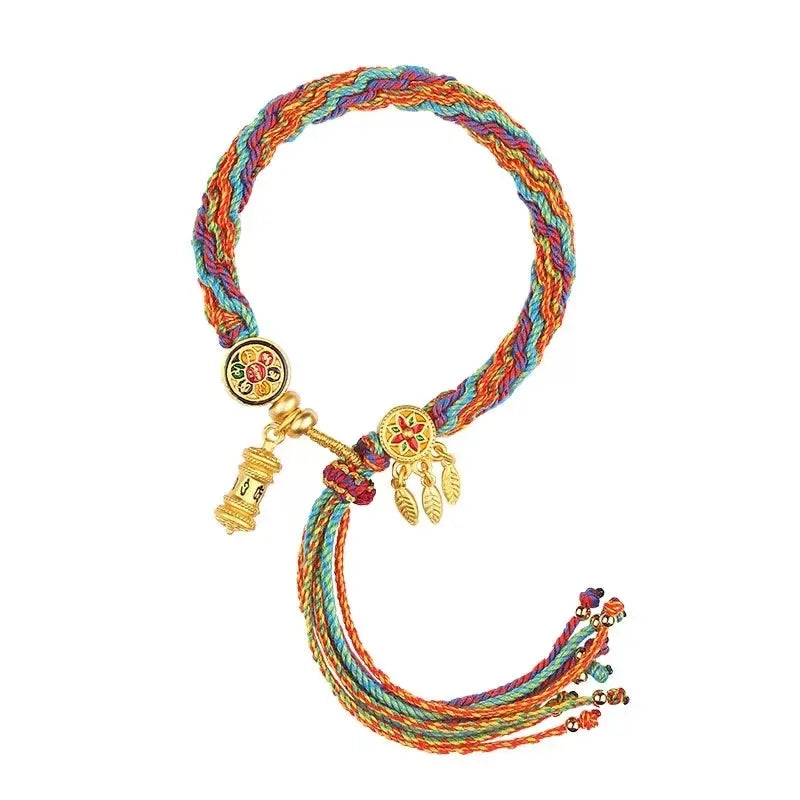 Tibetan Braided Bracelet - Handwoven Buddhist Prayer Bracelet - Traditional Design | Buddhive