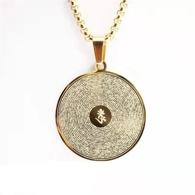 Buddhist Om Amulet Necklace - Sacred Mantra Pendant for Protection & Harmony | Buddhive