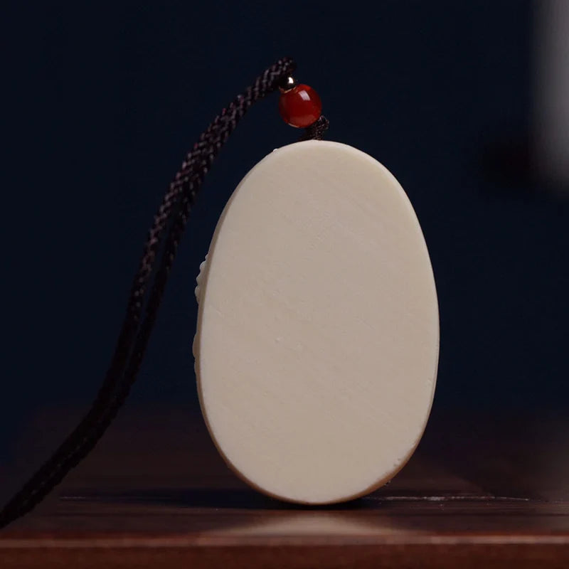 White Dragon Buddha Pendant Necklace - Resin Buddhist Amulet for Protection | Buddhive