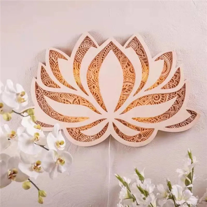 Lotus Wall Lamp LED - Zen Meditation Lighting for Bedroom & Sacred Space | Buddhive