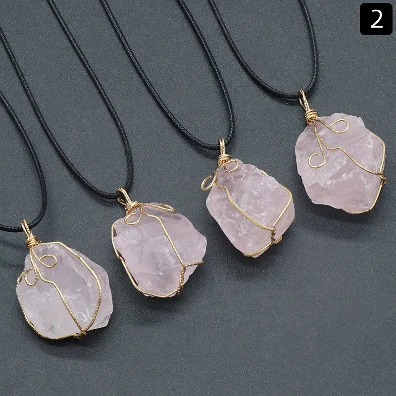 Yellow Crystal Stone Necklace - Natural Gemstone Circle Pendant - Buddhist Jewelry | Buddhive