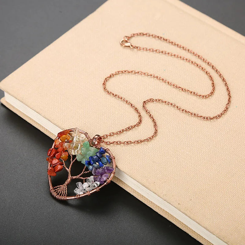 Tree of Life Necklace Natural Stone Pendant - Buddhist Jewelry Spiritual Gift | Buddhive