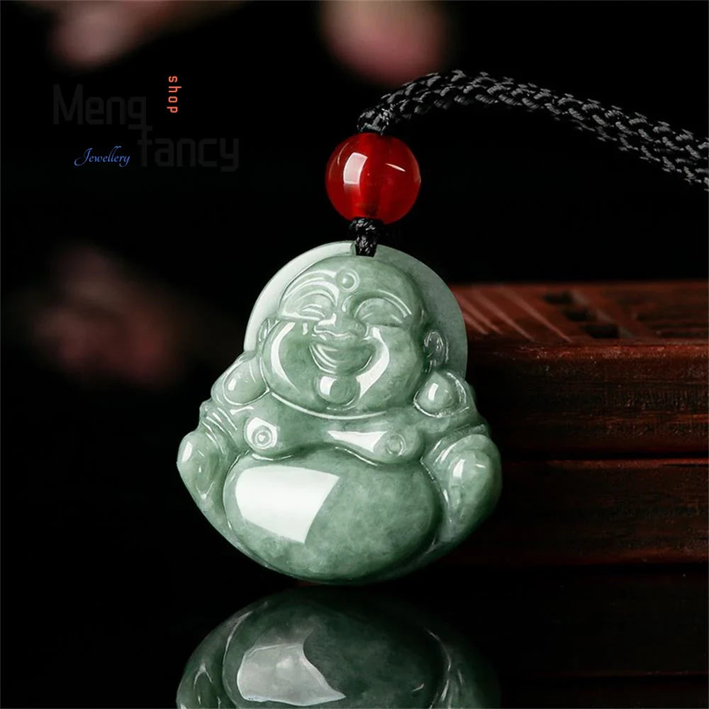 Jade Buddha Pendant Double Relief Carved Necklace - Authentic Buddhist Jewelry | Buddhive