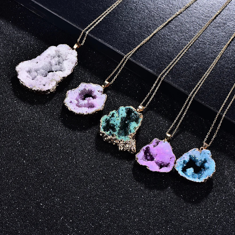 Raw Agate Stone Necklace - Natural Gemstone Buddhist Jewelry for Balance & Grounding | Buddhive