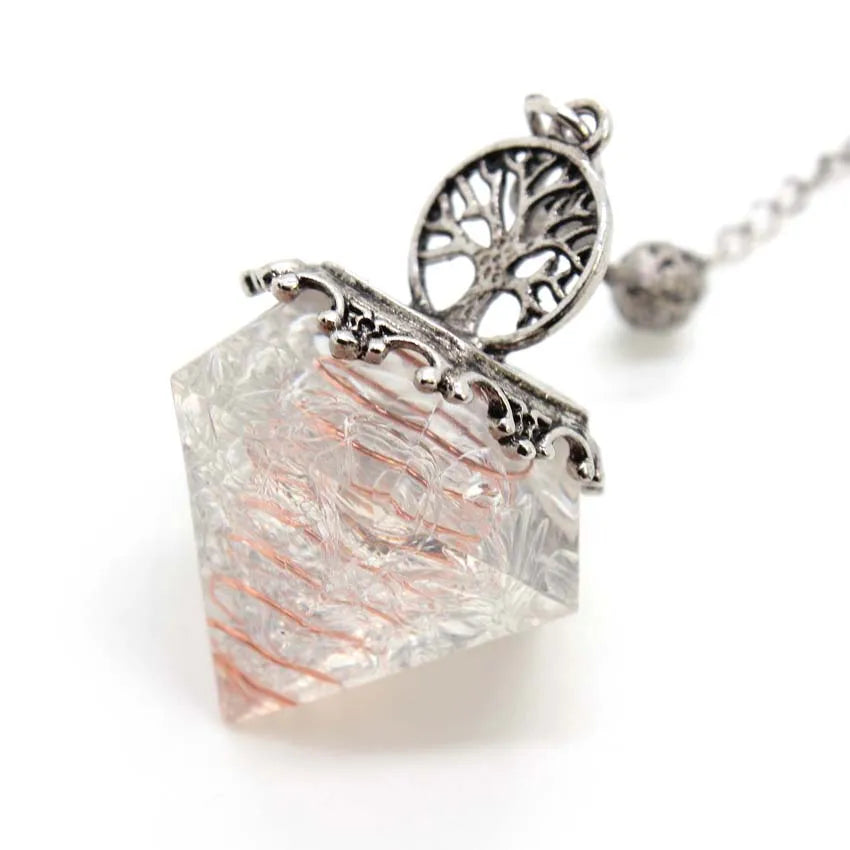Natural Stone Diamond Pendant Necklace - Gemstone Buddhist Jewelry for Meditation | Buddhive
