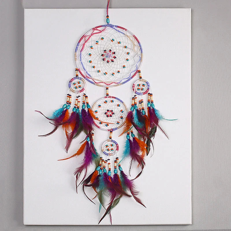 Native American Dreamcatcher Wall Hanging - Handwoven Wicker Feather Design - Boho Spiritual Decor | Buddhive