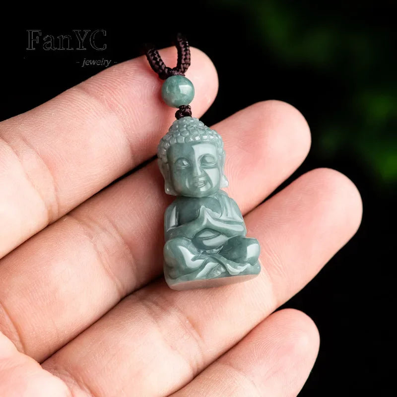 Jade Buddha Pendant - Genuine Natural Jade Stone - Buddhist Necklace Jewelry | Buddhive