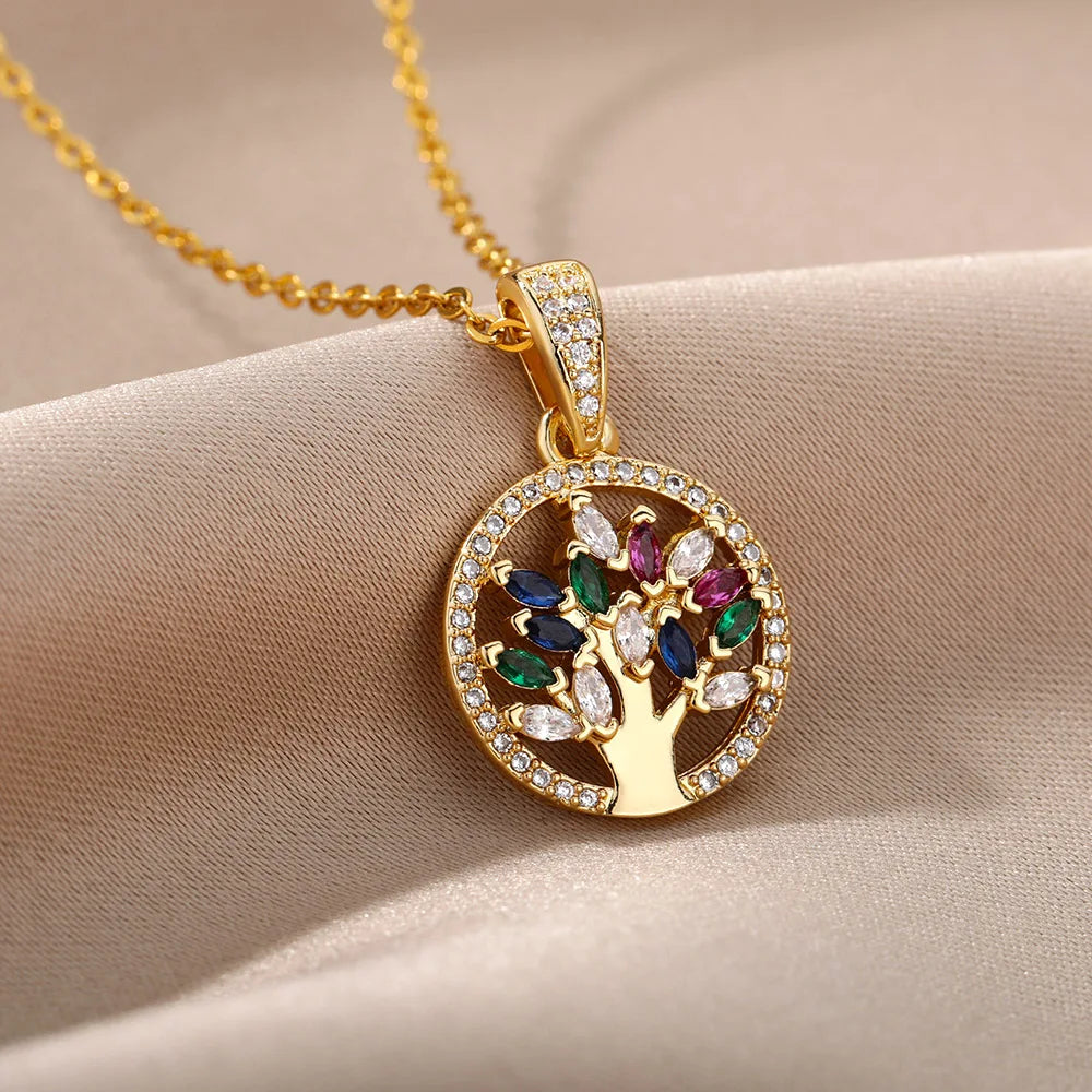 Tree of Life Necklace Stainless Steel - Buddhist Pendant for Women | Buddhive