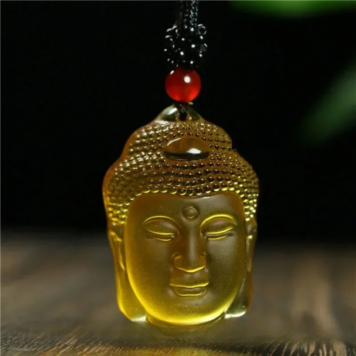 Citrine Buddha Pendant - Natural Gemstone Carved Necklace Charm | Buddhive