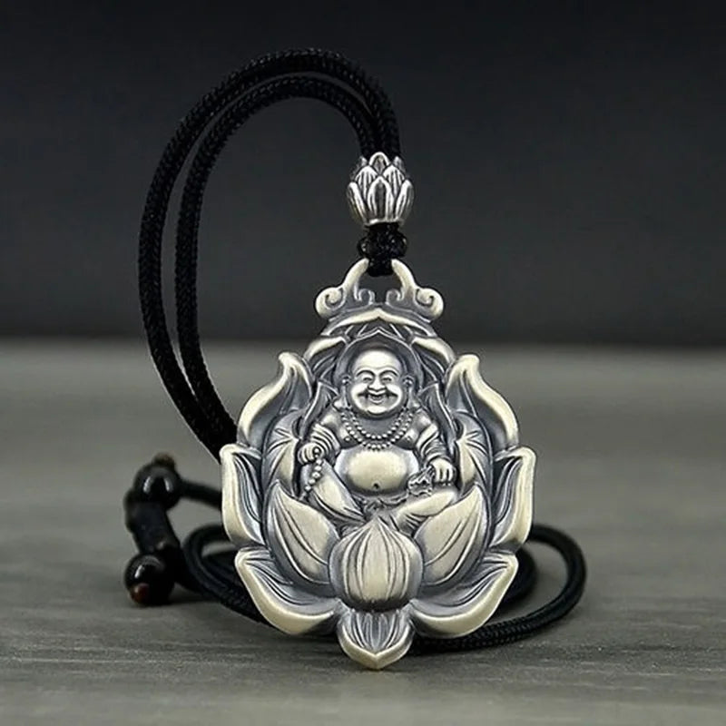 Buddhist Amulet Pendant Silver - Copper Alloy Geometric Protection Charm | Buddhive