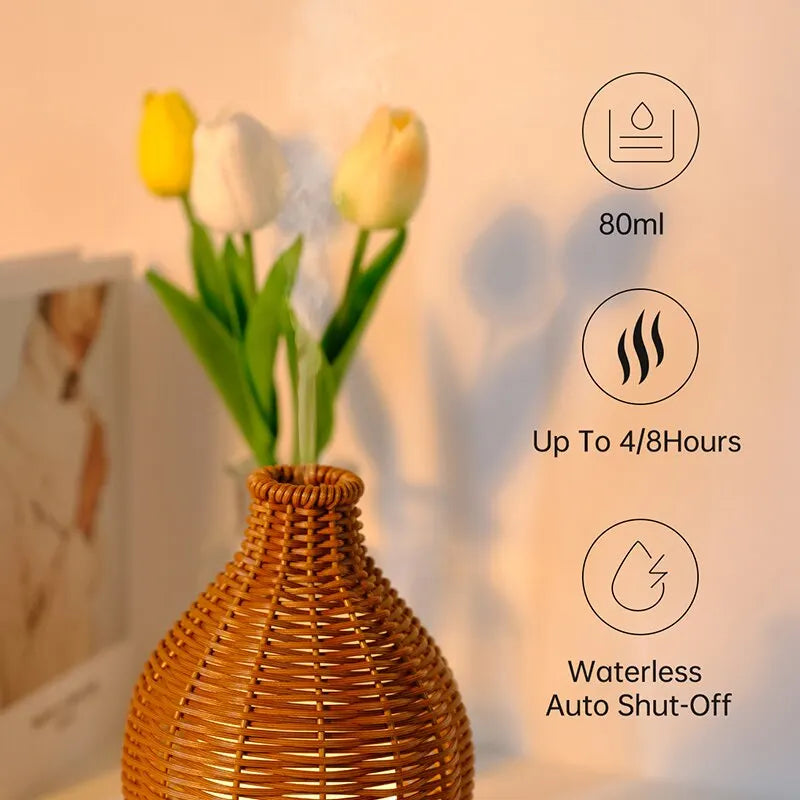 Essential Oil Diffuser Rustic Wood - Aromatherapy Ultrasonic Humidifier for Meditation | Buddhive