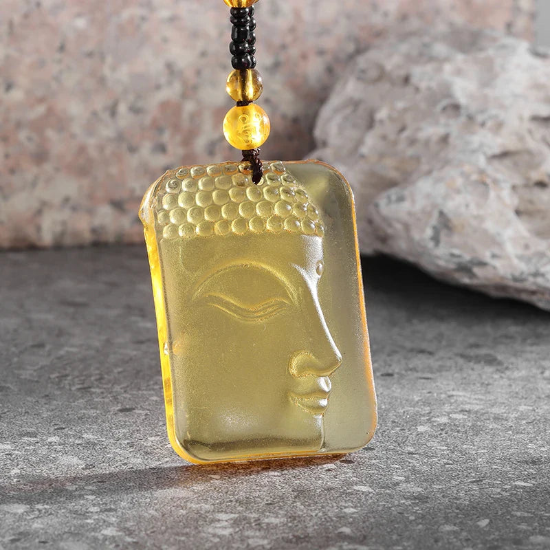 Buddha Pendant Yellow Jade Necklace - Unisex Buddhist Jewelry for Meditation | Buddhive