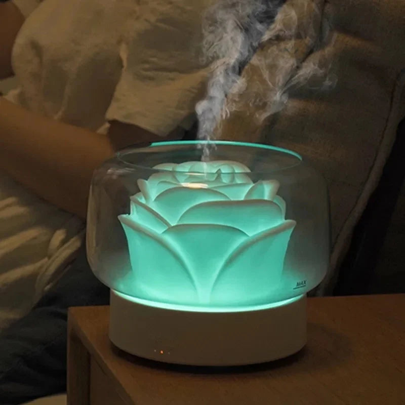 Lotus Flower Humidifier Essential Oil Diffuser - 1L Ultrasonic Aromatherapy Mist | Buddhive
