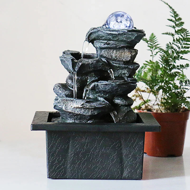 Zen Fountain Resin Water Feature - Buddha Tabletop Decor for Home & Office | Buddhive