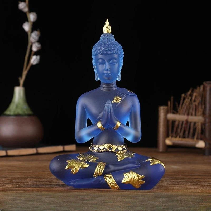 Buddha Statue Colorful Resin 6" Hand-Painted Meditation Decor | Buddhive