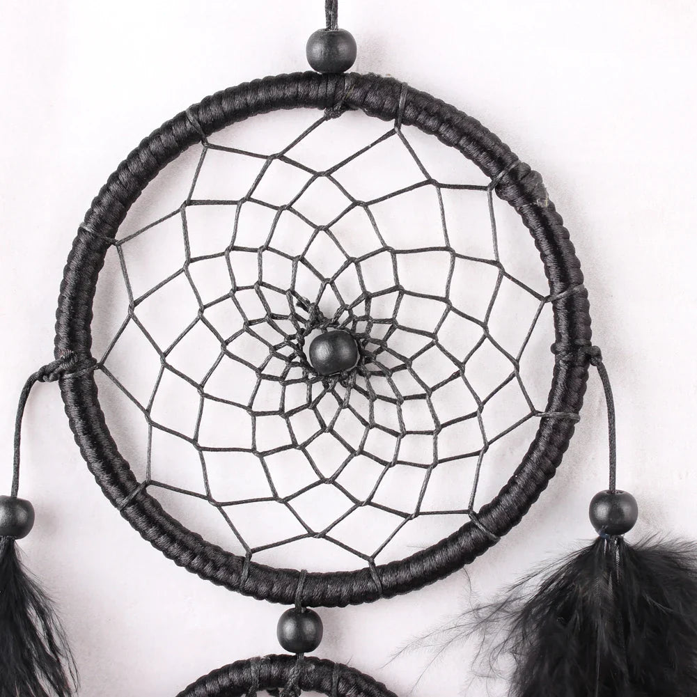 Black Dreamcatcher Wall Hanging - Modern PVC Design - Bohemian Spiritual Decor | Buddhive