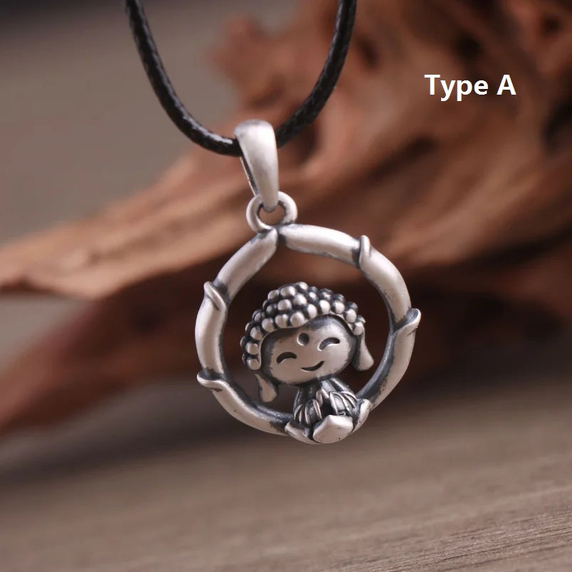 Tibetan Buddha Pendant - 925 Sterling Silver Small Buddha Necklace | Buddhive