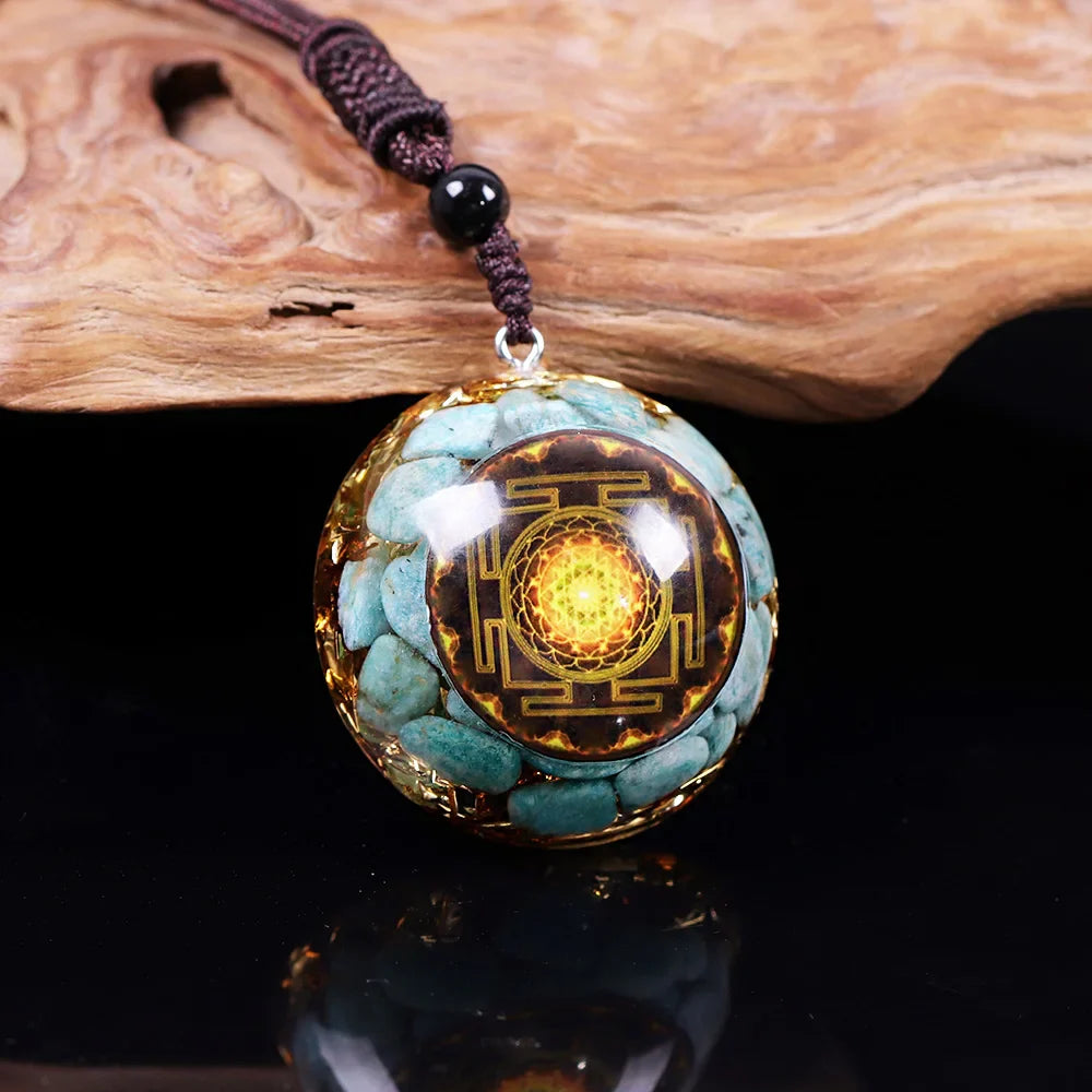 Orgonite Pendant Blue Stone - Natural Gemstone Energy Healing Necklace | Buddhive