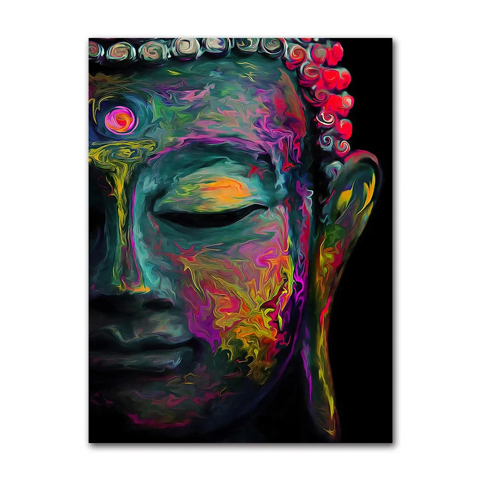 Smiling Buddha Poster Canvas Print - Zen Wall Art for Meditation & Home Decor | Buddhive