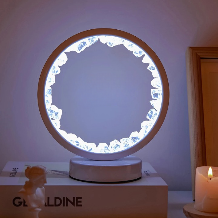 Natural Stone Lamp Rechargeable - Zen LED Bedside Light for Meditation & Feng Shui Decor | Buddhive