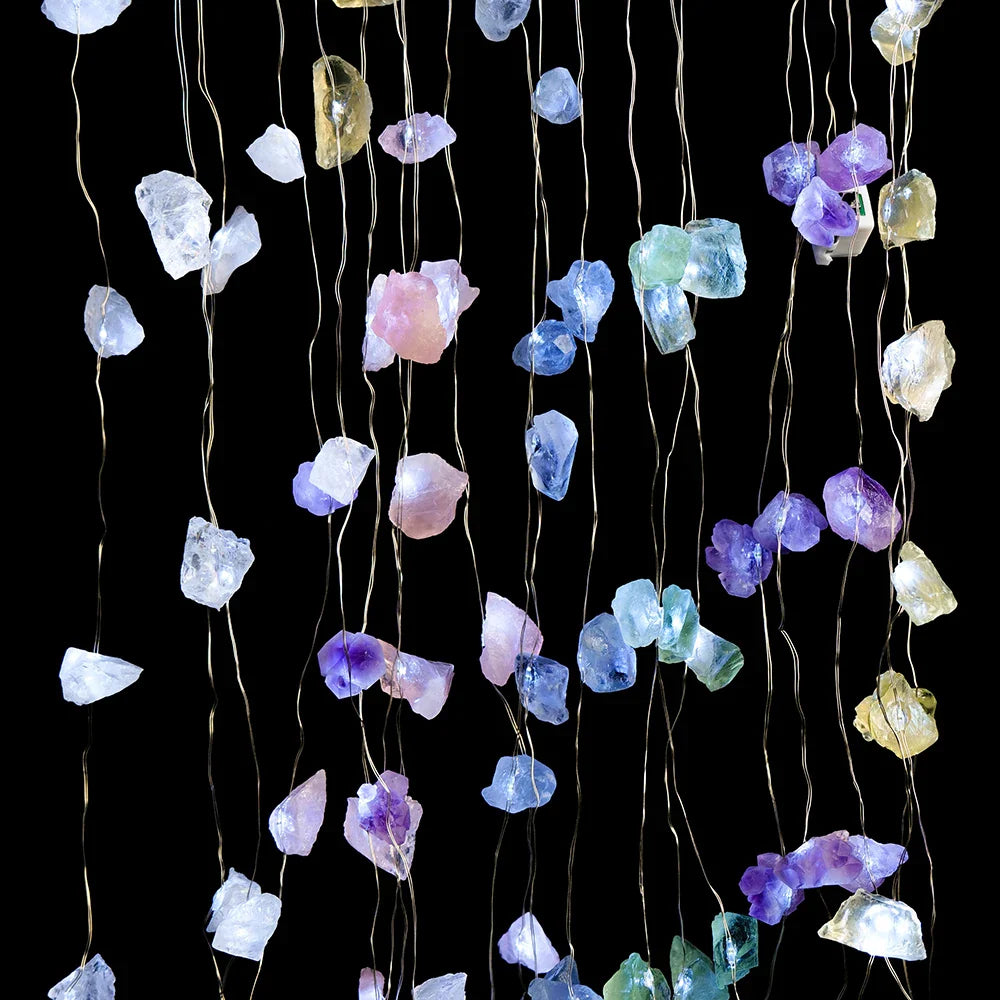 Natural Quartz Crystal String Lights LED - Healing Stone Decor for Meditation Room | Buddhive