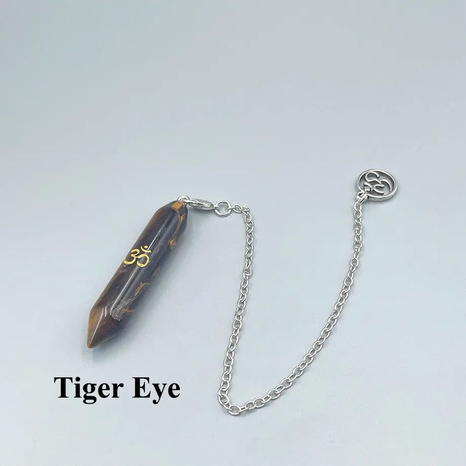 Dowsing Pendulum Natural Stone with OM Symbol - Crystal Divination Tool for Reiki & Energy Work | Buddhive